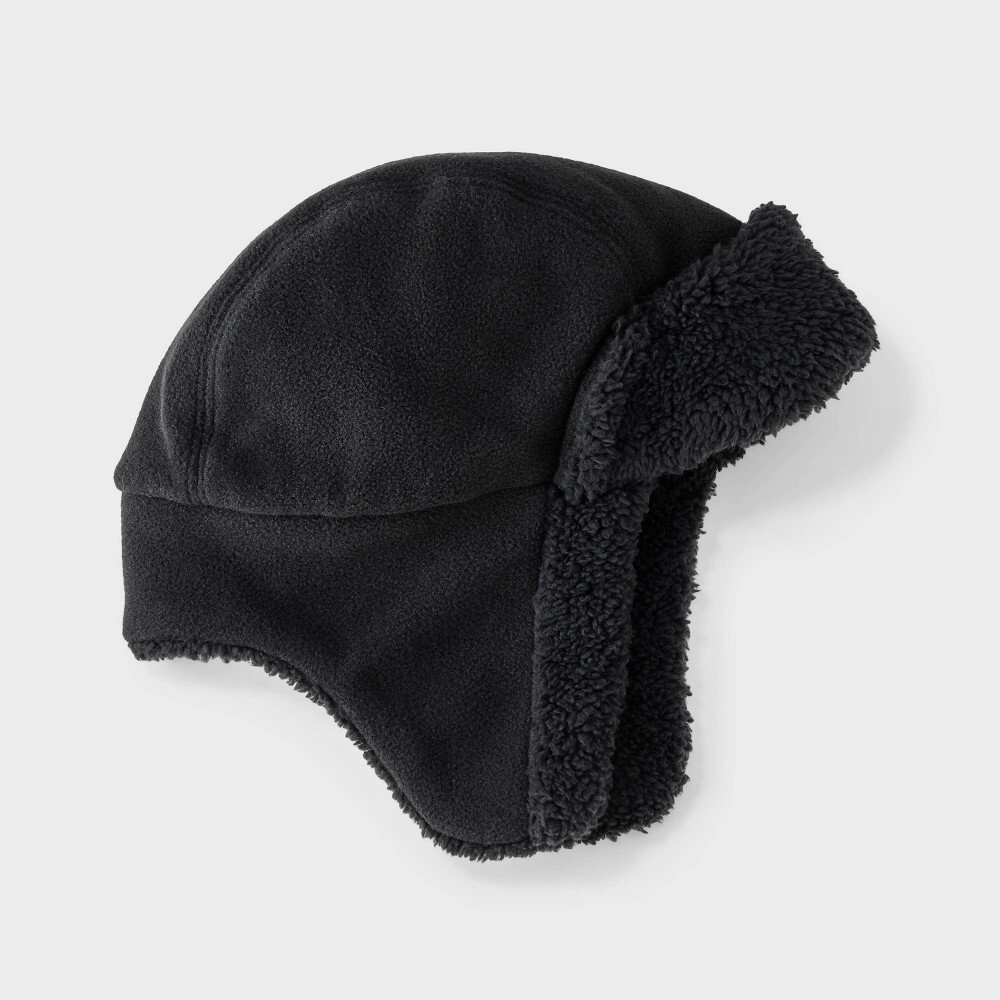 NWT Cat & Jack Boys' Fleece Trapper Hat | Black | One Size | Black